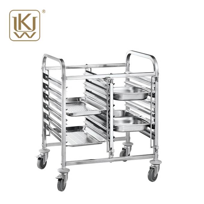 Dual Rows Food Tray Trolley