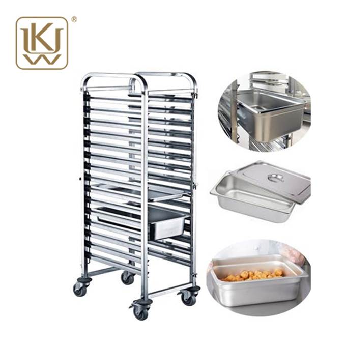 Komercal Stable Steel Tray Rack Trolley