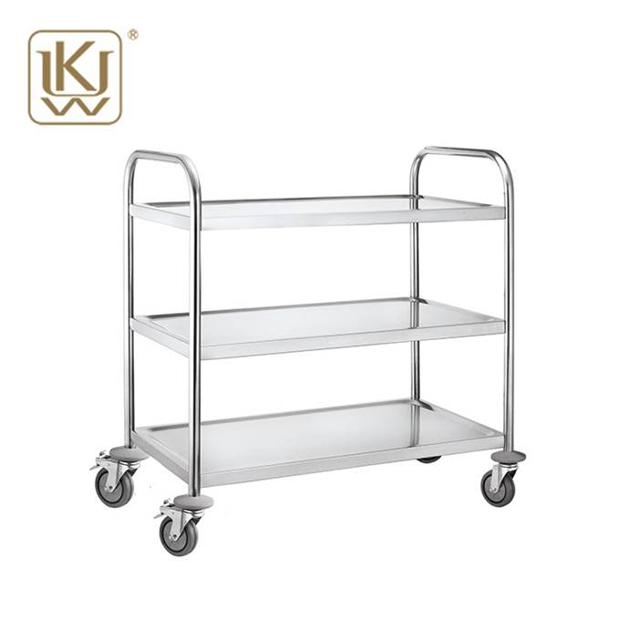 3 Layers Round Tube Serving Trolley