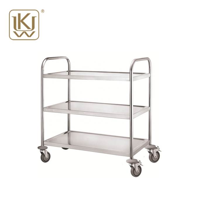 3 Layers Round Tube Serving Trolley