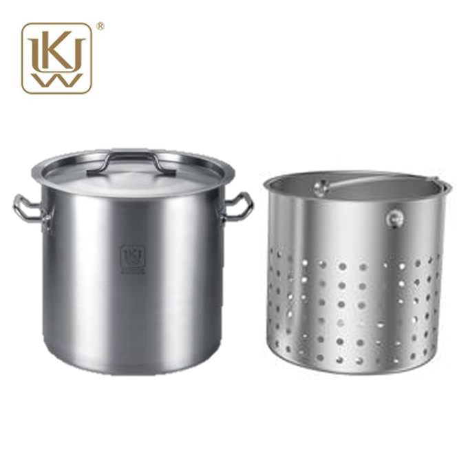 Basket Seti ile Stable Steel Stockpot