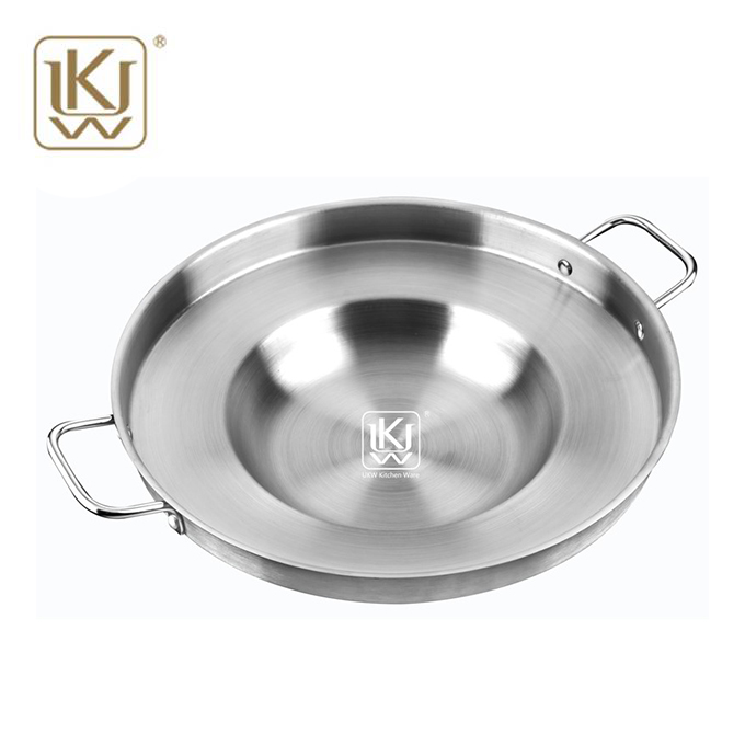 Stainless Steel Concave Frying Pan